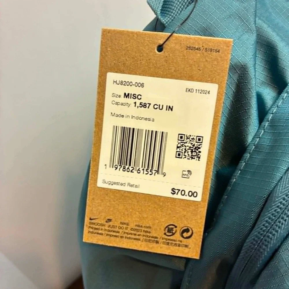 Nike Hayward Backpack Teal Bungee Cord Ripstop School Travel Bag HJ8200-006